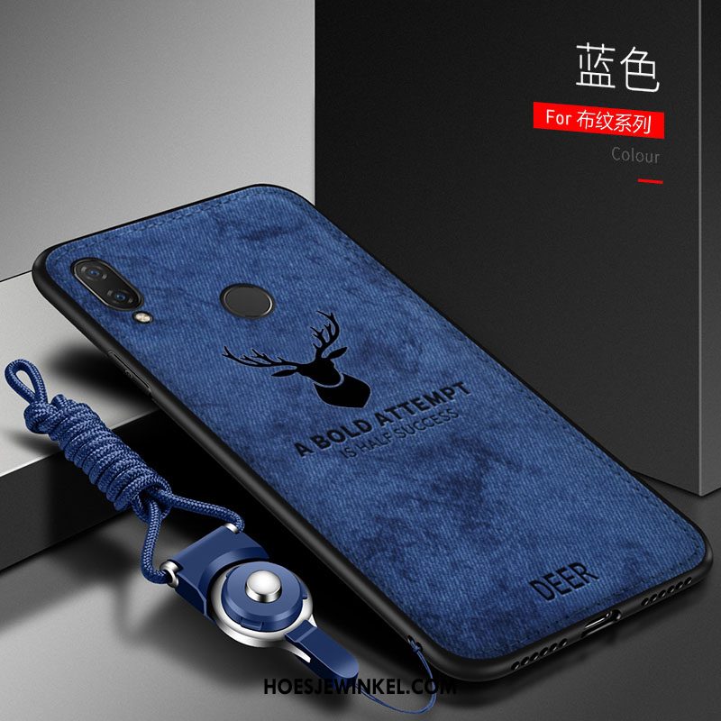 Huawei Y7 2019 Hoesje Persoonlijk Net Red Denim, Huawei Y7 2019 Hoesje Siliconen Anti-fall