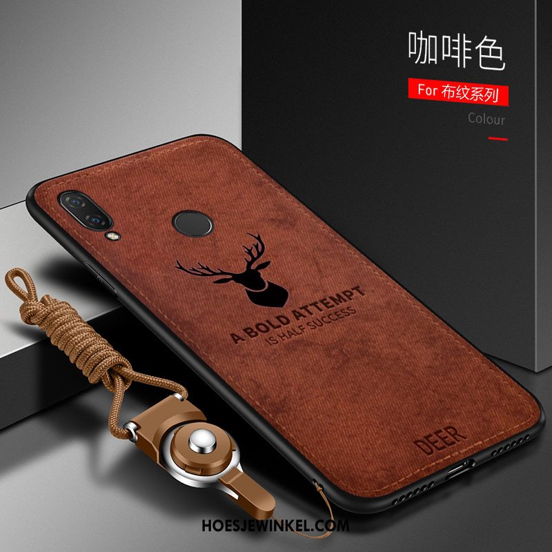 Huawei Y7 2019 Hoesje Persoonlijk Net Red Denim, Huawei Y7 2019 Hoesje Siliconen Anti-fall