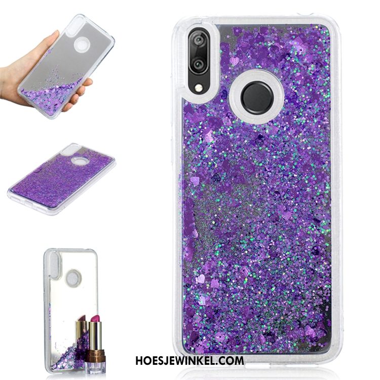 Huawei Y7 2019 Hoesje Purper Mobiele Telefoon Drijfzand, Huawei Y7 2019 Hoesje Trend