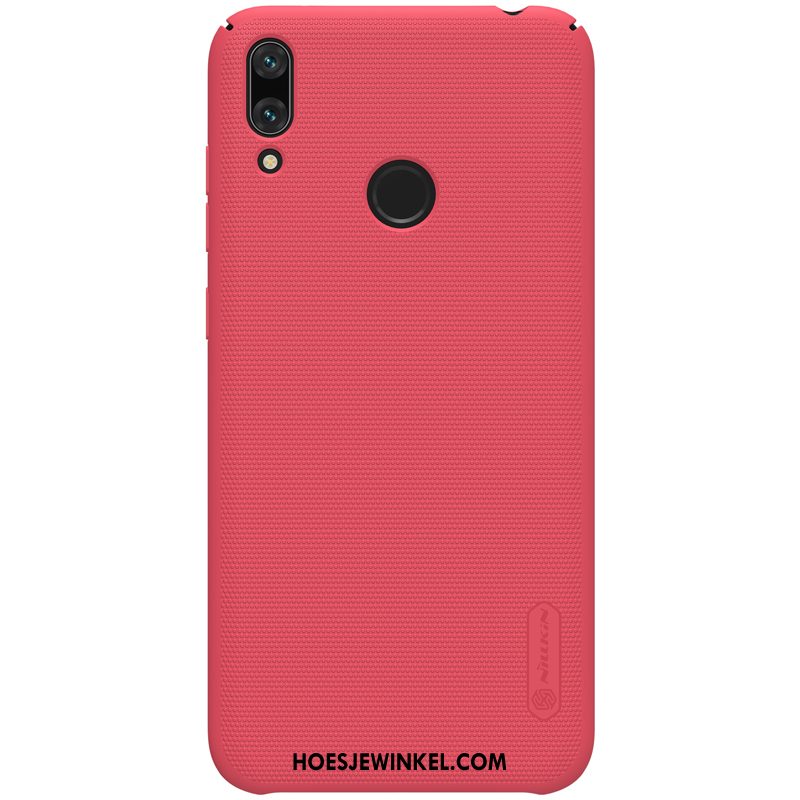 Huawei Y7 2019 Hoesje Rood Hoes Anti-fall, Huawei Y7 2019 Hoesje Goud Schrobben