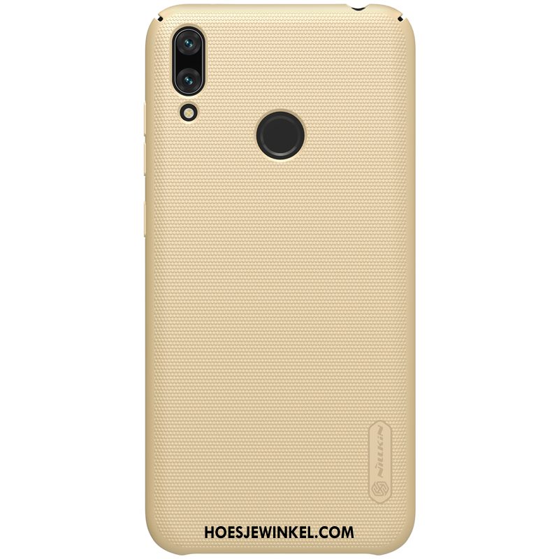 Huawei Y7 2019 Hoesje Rood Hoes Anti-fall, Huawei Y7 2019 Hoesje Goud Schrobben
