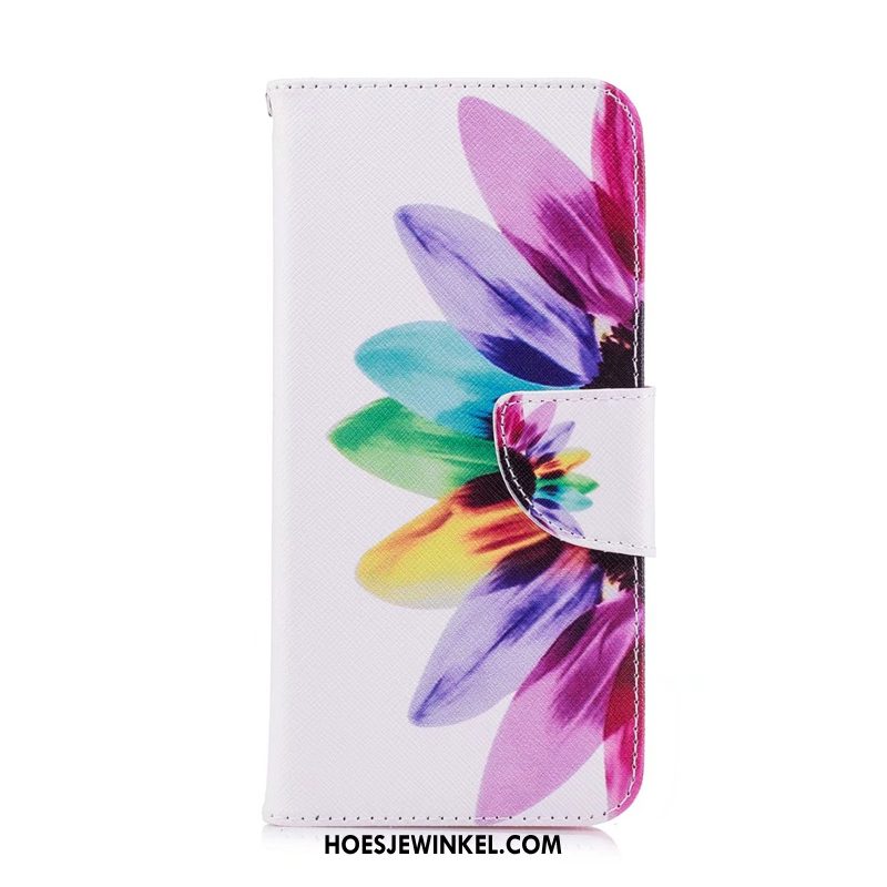 Huawei Y7 2019 Hoesje Roze Leren Etui Mobiele Telefoon, Huawei Y7 2019 Hoesje Folio Bescherming