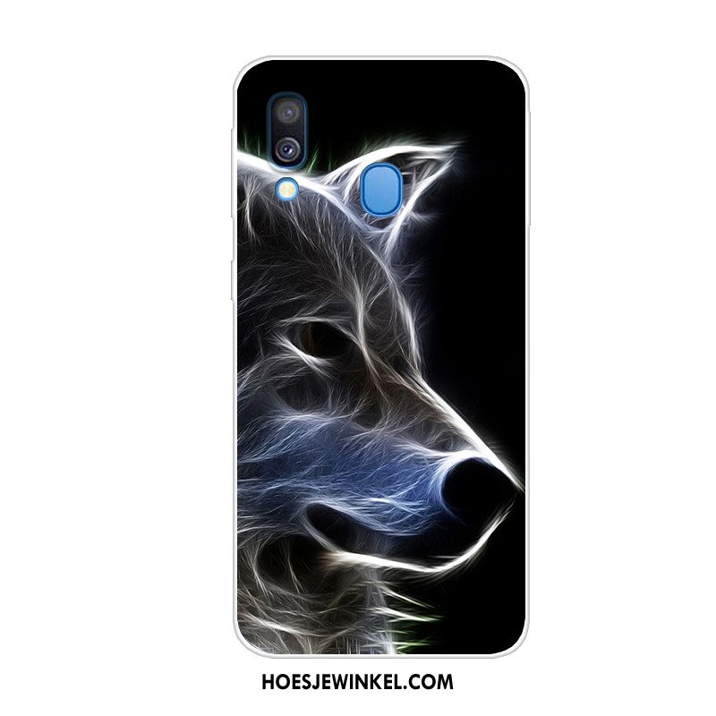 Huawei Y7 2019 Hoesje Ster Zwart Persoonlijk, Huawei Y7 2019 Hoesje Zacht Bescherming