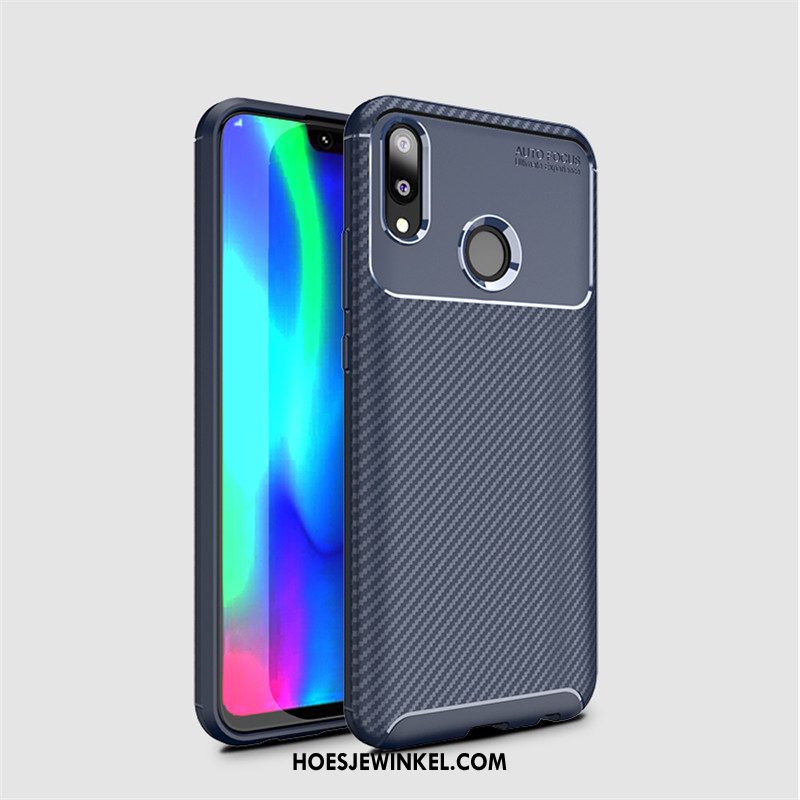 Huawei Y7 2019 Hoesje Zacht Schrobben Fiber, Huawei Y7 2019 Hoesje Antislip Mobiele Telefoon Braun