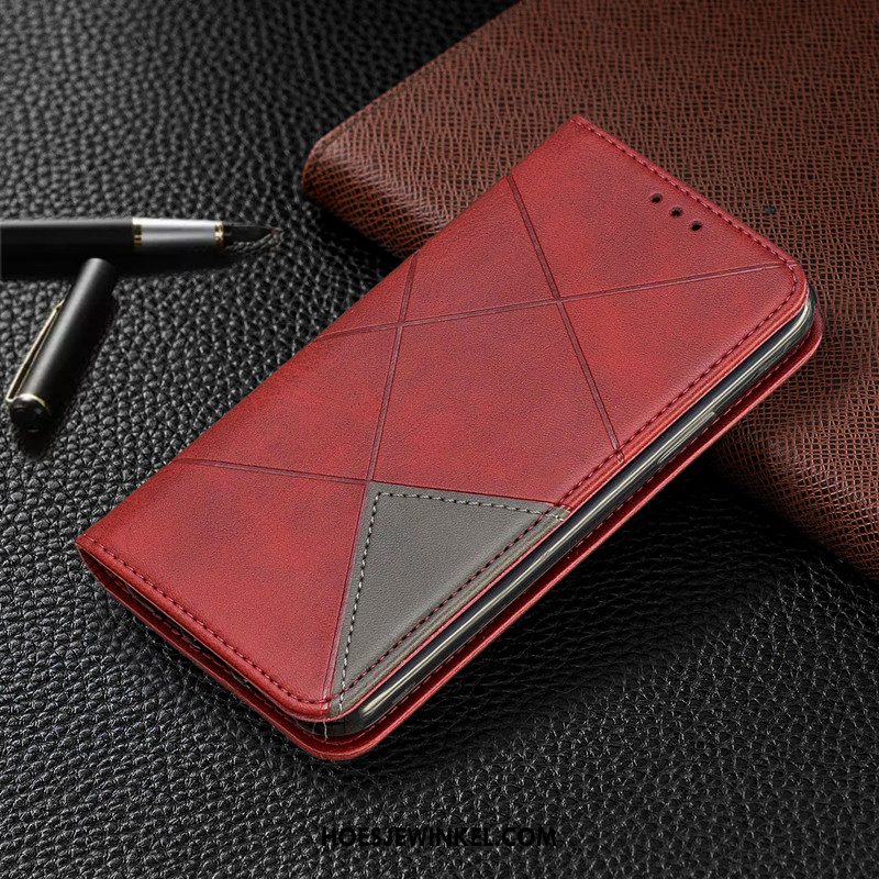 Iaomi Redmi Note 8t Hoesje Hanger Folio Leren Etui, Iaomi Redmi Note 8t Hoesje Mobiele Telefoon Bescherming Beige