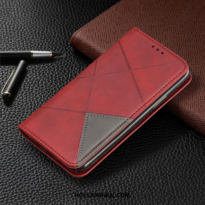 Iaomi Redmi Note 8t Hoesje Hanger Folio Leren Etui, Iaomi Redmi Note 8t Hoesje Mobiele Telefoon Bescherming Beige