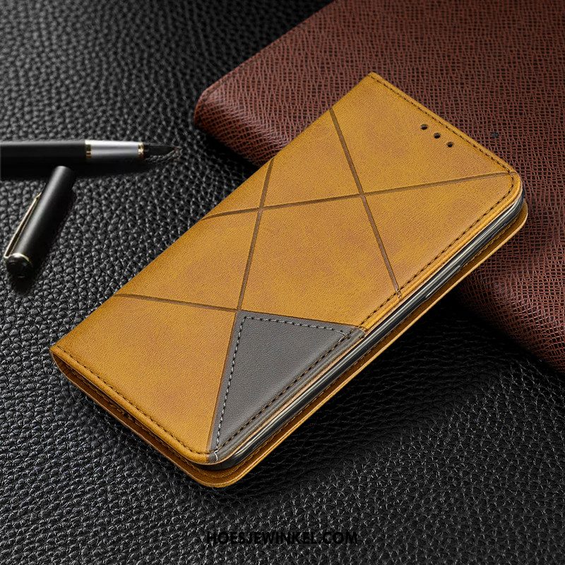 Iaomi Redmi Note 8t Hoesje Hanger Folio Leren Etui, Iaomi Redmi Note 8t Hoesje Mobiele Telefoon Bescherming Beige