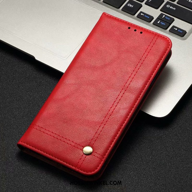 Iaomi Redmi Note 8t Hoesje Leren Etui Tempereren Folio, Iaomi Redmi Note 8t Hoesje Skärmskydd Mobiele Telefoon Braun Beige