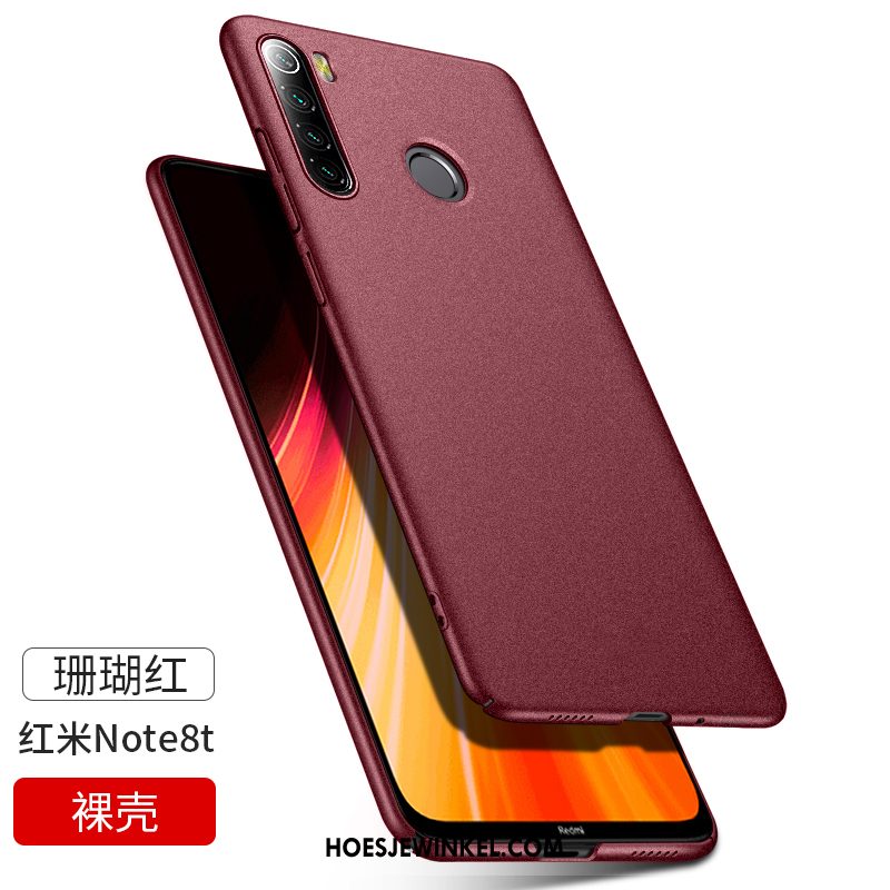 Iaomi Redmi Note 8t Hoesje Rood Schrobben Anti-fall, Iaomi Redmi Note 8t Hoesje Trend Mobiele Telefoon Beige Nackte Farbe