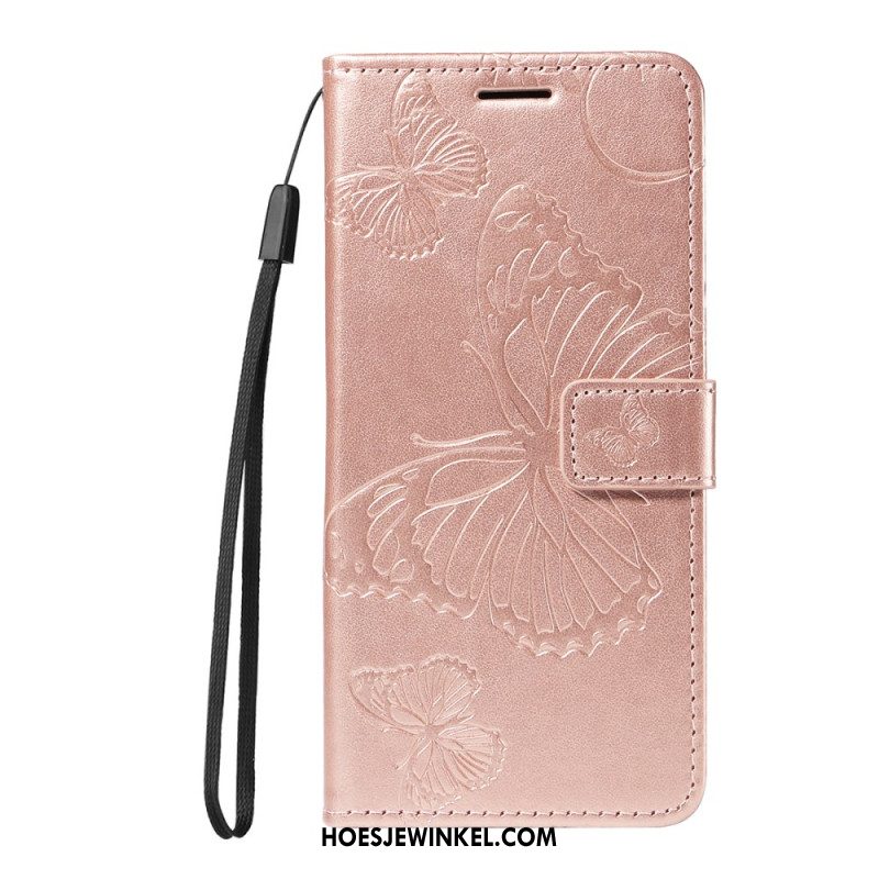 Leren Hoesje Huawei Pura 80 Grote Vlinders Bescherming Hoesje