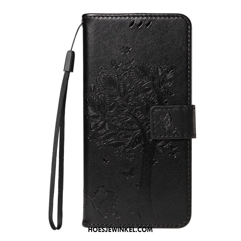 Leren Hoesje Huawei Pura 80 Pro Kat En Boompatroon