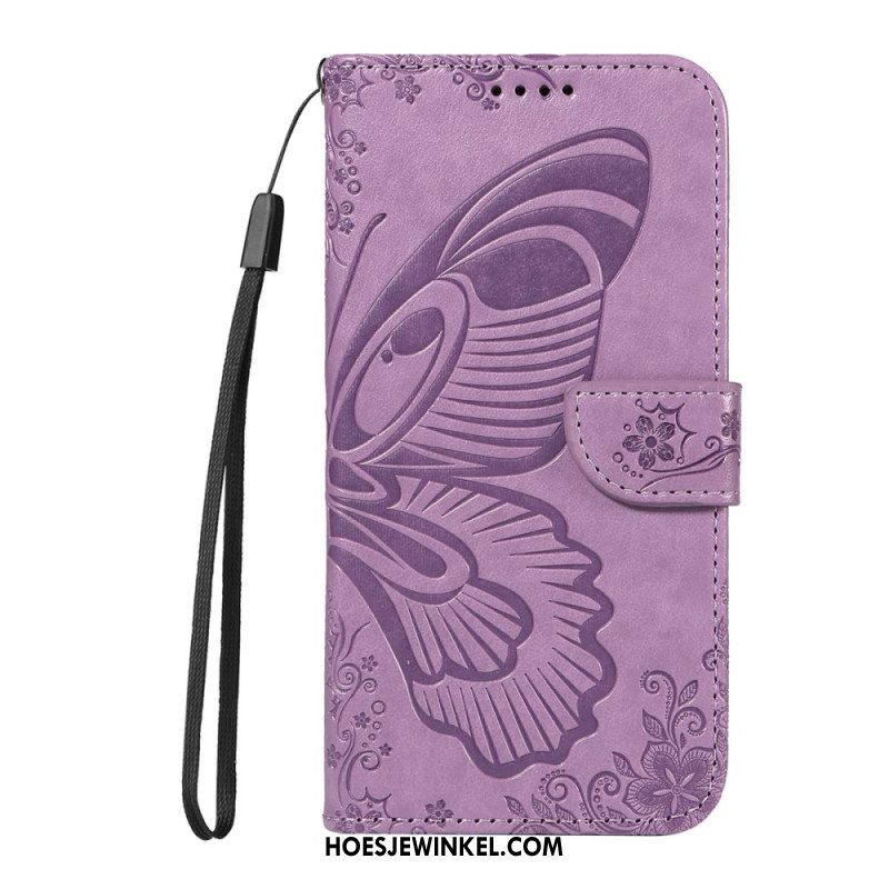 Leren Hoesje Huawei Pura 80 Ultra Grafische Vlinder Bescherming Hoesje