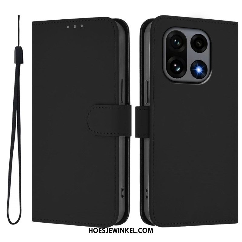 Leren Hoesje Oneplus 15 Effen Bescherming Hoesje