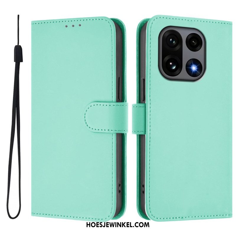 Leren Hoesje Oneplus 15 Effen Bescherming Hoesje