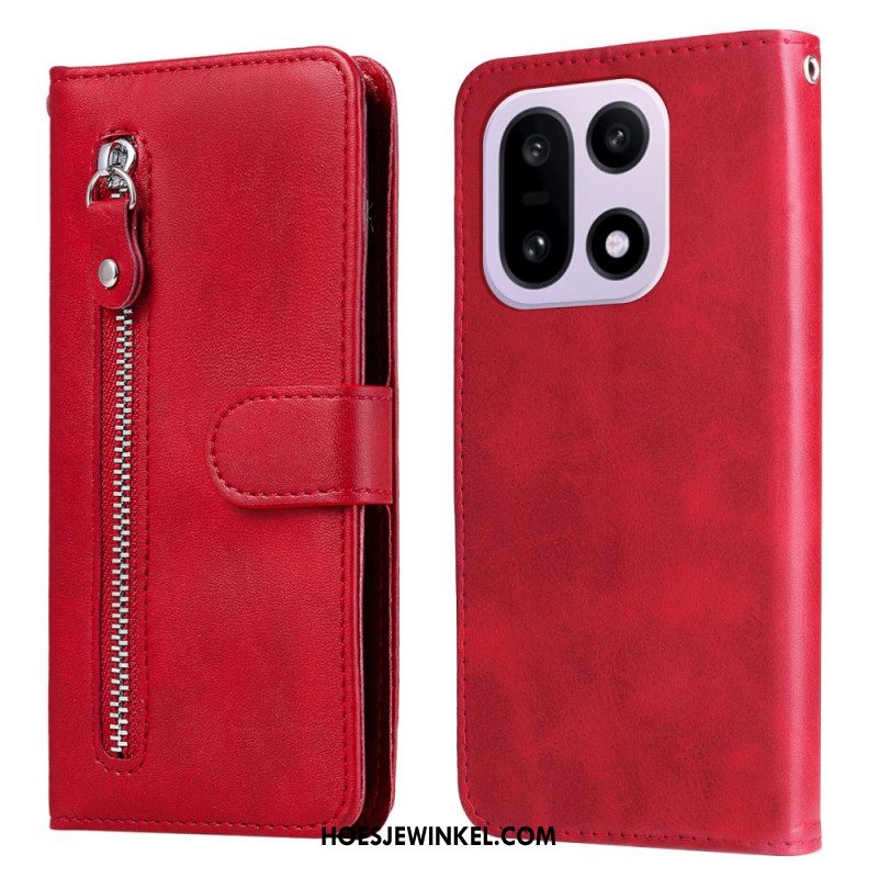 Leren Hoesje Oneplus 15 Zakje Met Rits Bescherming Hoesje