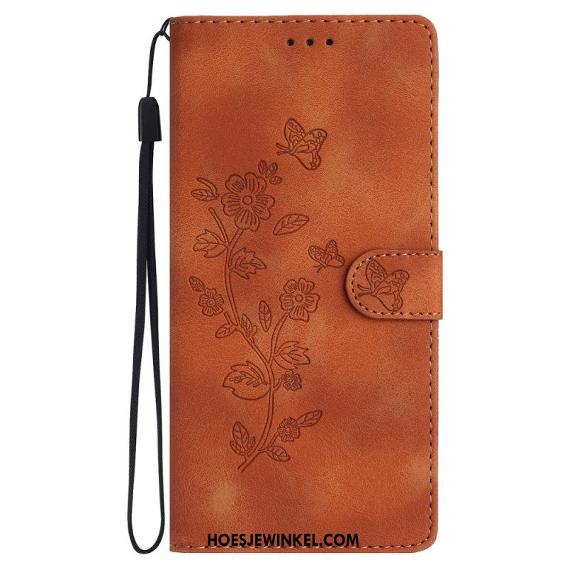 Leren Hoesje Oneplus Nord 4 Bloemenprint