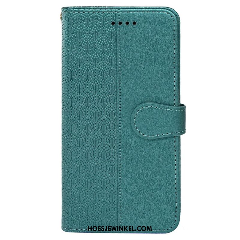 Leren Hoesje Oneplus Nord 4 Kubisch Patroon Bescherming Hoesje