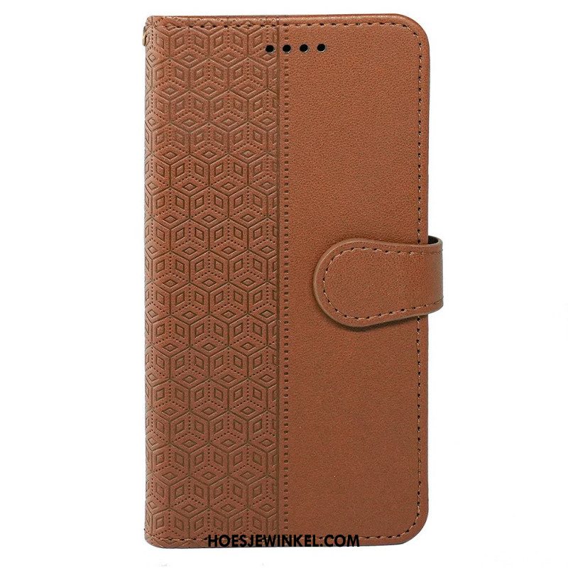 Leren Hoesje Oneplus Nord 4 Kubisch Patroon Bescherming Hoesje