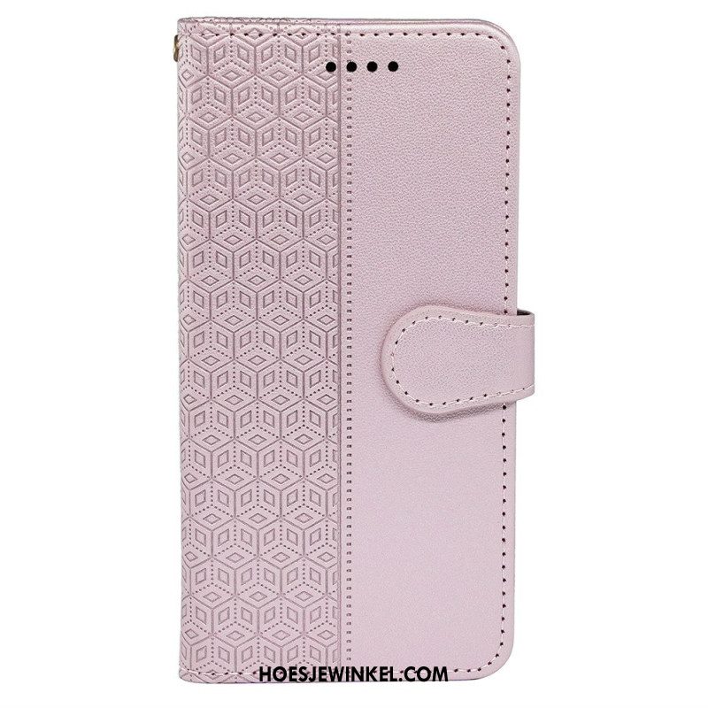 Leren Hoesje Oneplus Nord 4 Kubisch Patroon Bescherming Hoesje