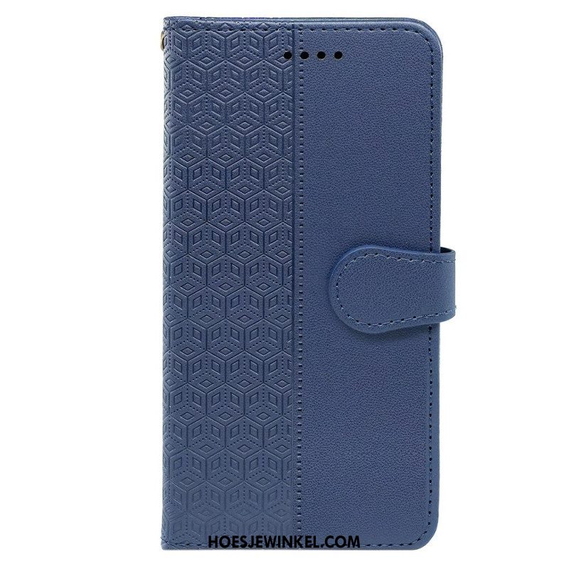 Leren Hoesje Oneplus Nord 4 Kubisch Patroon Bescherming Hoesje