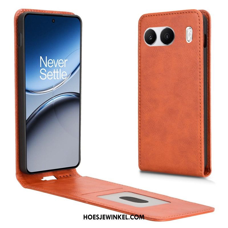 Leren Hoesje Oneplus Nord 4 Verticale Klep Van Imitatieleer Bescherming Hoesje