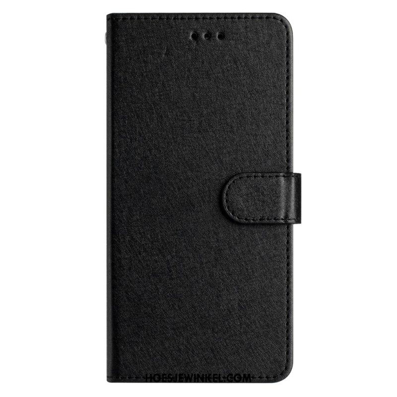 Leren Hoesje Oppo A98 5g Zijden Textuur Met Bandjes