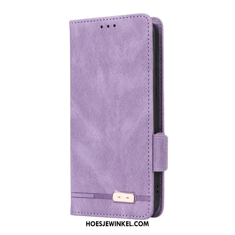 Leren Hoesje Oppo Find X8 Vintage Suède-effect