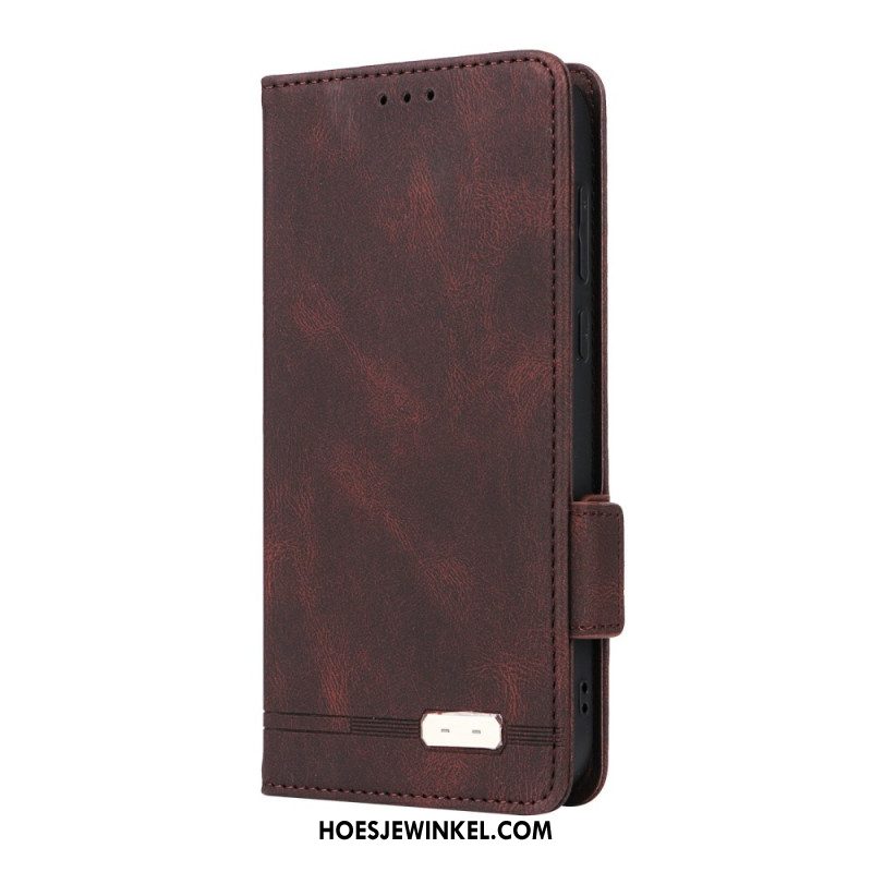 Leren Hoesje Oppo Find X8 Vintage Suède-effect