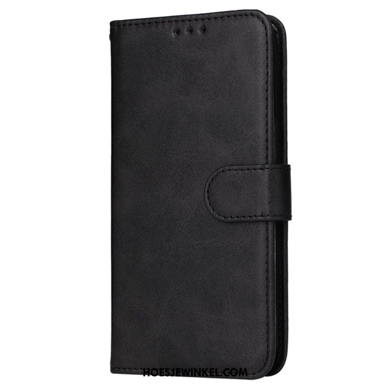Leren Hoesje Oppo Reno 12 5g Effen Kunstleer Met Riem Bescherming Hoesje