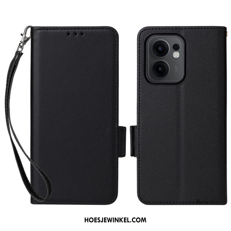 Leren Hoesje Oppo Reno 13f 4g / 5g / 13 Fs 5g Lychee Imitatieleer Koord Bescherming Hoesje