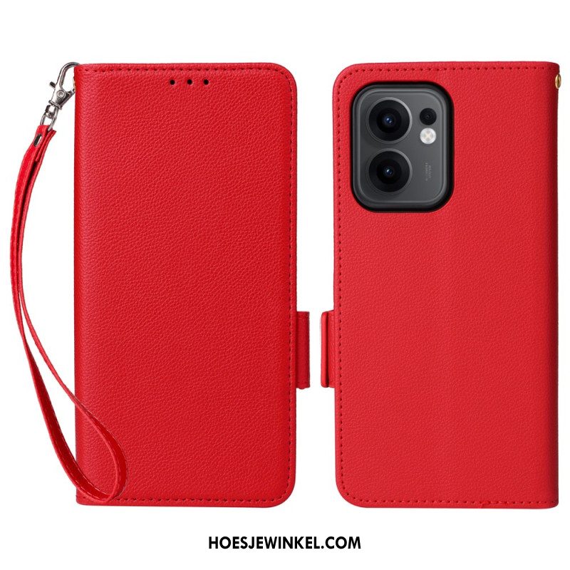 Leren Hoesje Oppo Reno 13f 4g / 5g / 13 Fs 5g Lychee Imitatieleer Koord Bescherming Hoesje