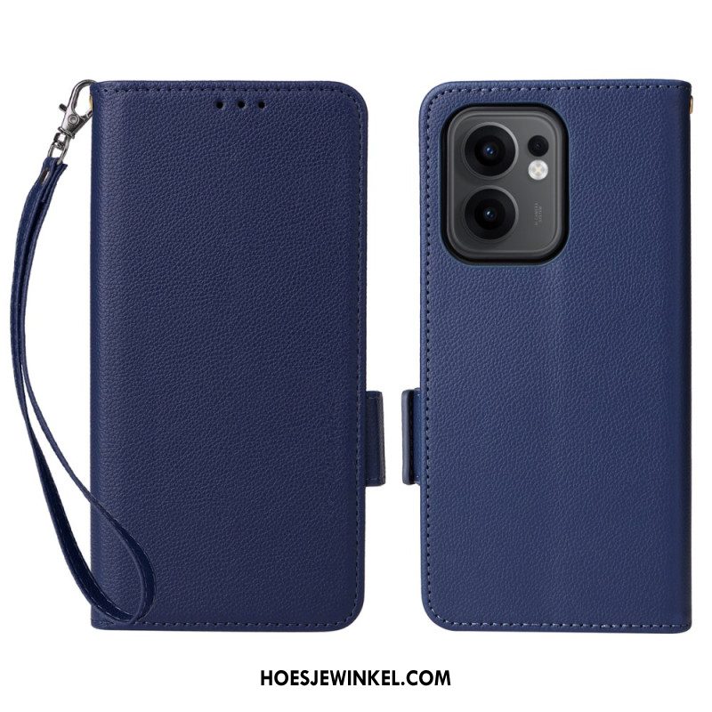 Leren Hoesje Oppo Reno 13f 4g / 5g / 13 Fs 5g Lychee Imitatieleer Koord Bescherming Hoesje