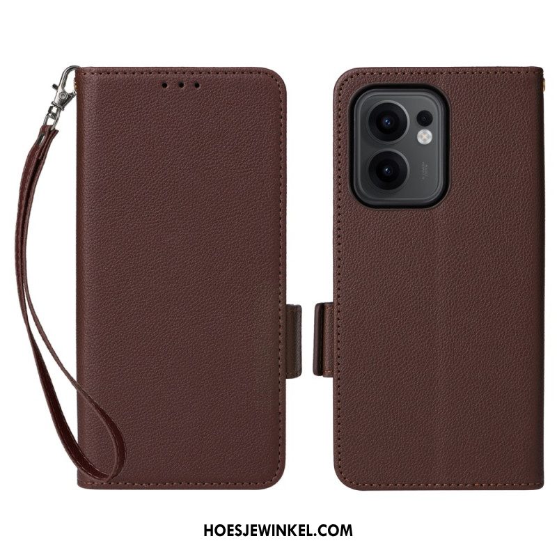 Leren Hoesje Oppo Reno 13f 4g / 5g / 13 Fs 5g Lychee Imitatieleer Koord Bescherming Hoesje