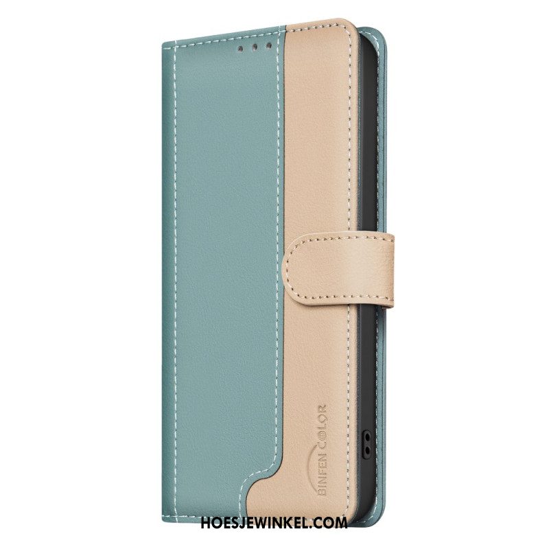 Leren Hoesje Oppo Reno 13f 4g / 5g / 13 Fs 5g Tweekleurig Binfen Color