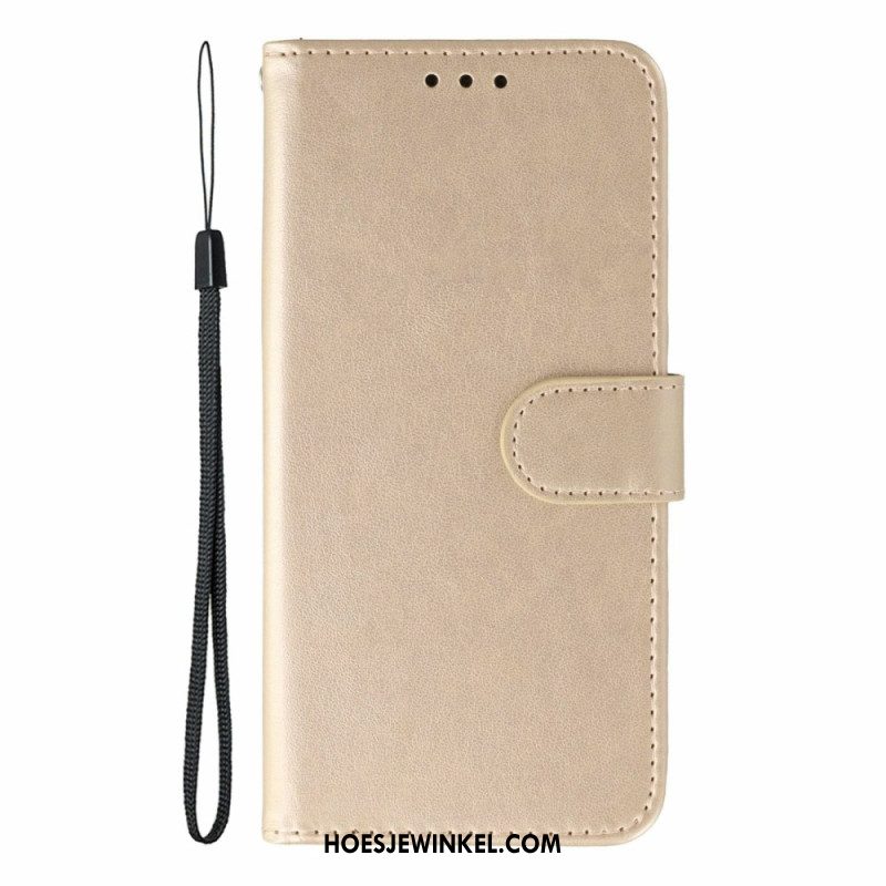Leren Hoesje Oppo Reno 14 5g Leerlook Met Bandje Bescherming Hoesje