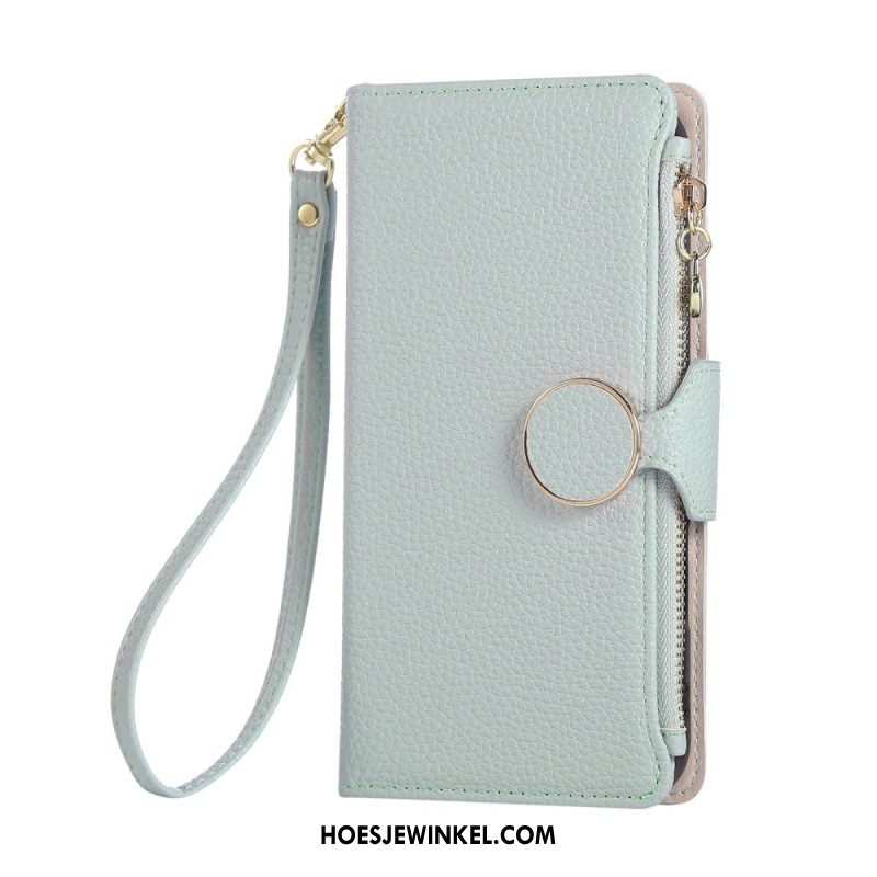 Leren Hoesje Oppo Reno 14 5g Portemonnee Met Rits Bescherming Hoesje