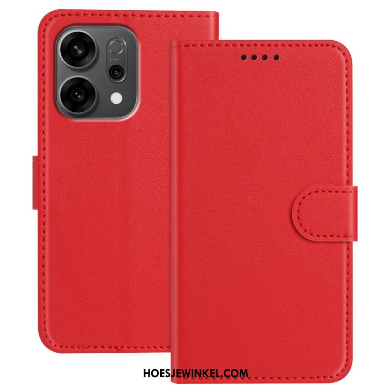 Leren Hoesje Oppo Reno 14f 5g Stiksels Bescherming Hoesje