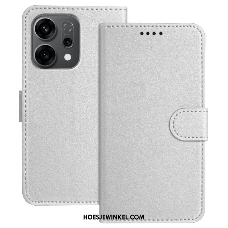 Leren Hoesje Oppo Reno 14f 5g Stiksels Bescherming Hoesje