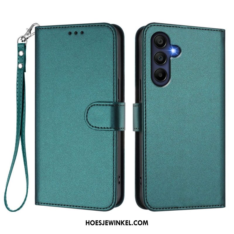 Leren Hoesje Samsung Galaxy A17 4g / 5g Eenvoudig Ontwerp Met Koord Bescherming Hoesje