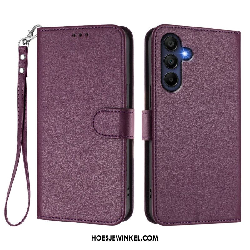 Leren Hoesje Samsung Galaxy A17 4g / 5g Eenvoudig Ontwerp Met Koord Bescherming Hoesje