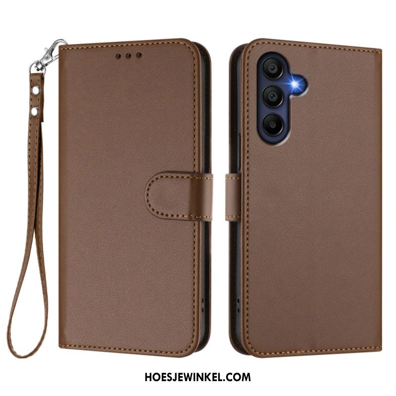 Leren Hoesje Samsung Galaxy A17 4g / 5g Eenvoudig Ontwerp Met Koord Bescherming Hoesje