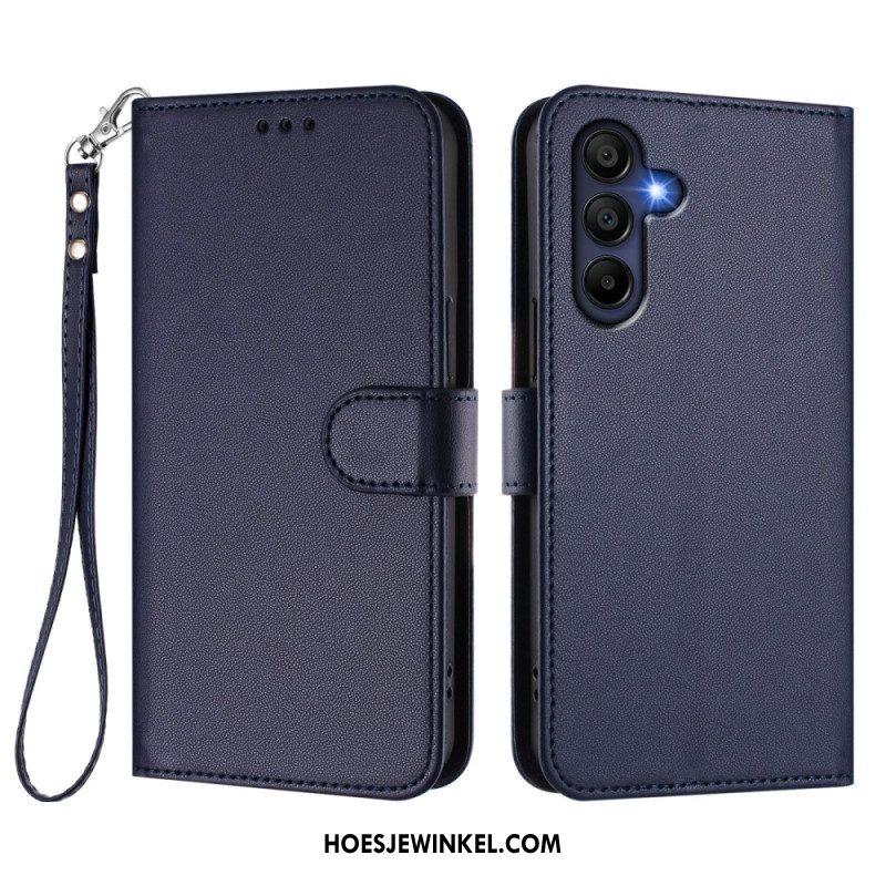 Leren Hoesje Samsung Galaxy A17 4g / 5g Eenvoudig Ontwerp Met Koord Bescherming Hoesje