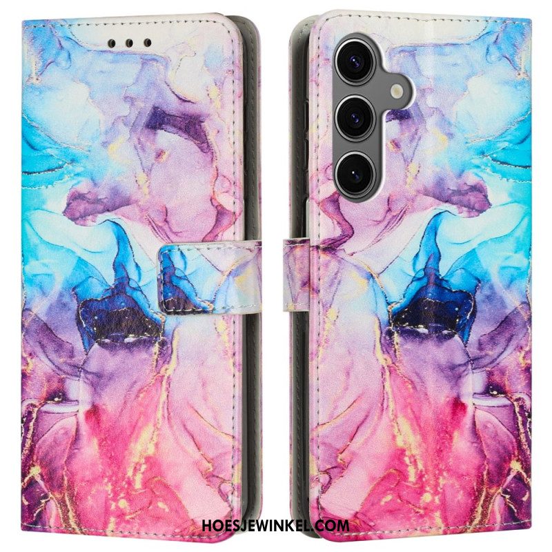 Leren Hoesje Samsung Galaxy A17 4g / 5g Marmer Bescherming Hoesje