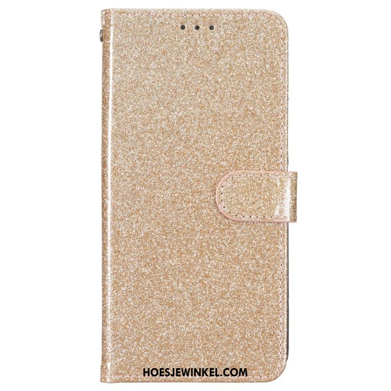 Leren Hoesje Samsung Galaxy A55 5g Paillettenband Bescherming Hoesje