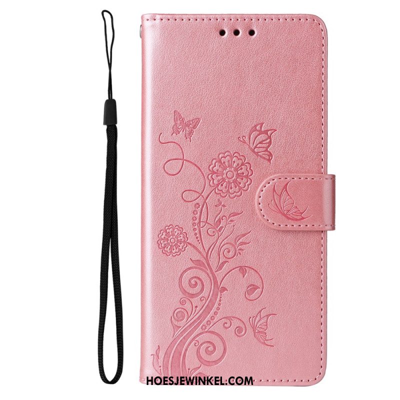 Leren Hoesje Samsung Galaxy S25 5g Edge Bloemenprint Bescherming Hoesje