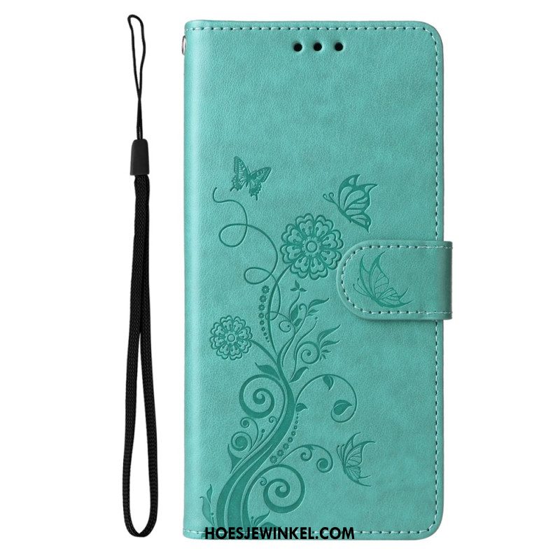 Leren Hoesje Samsung Galaxy S25 5g Edge Bloemenprint Bescherming Hoesje