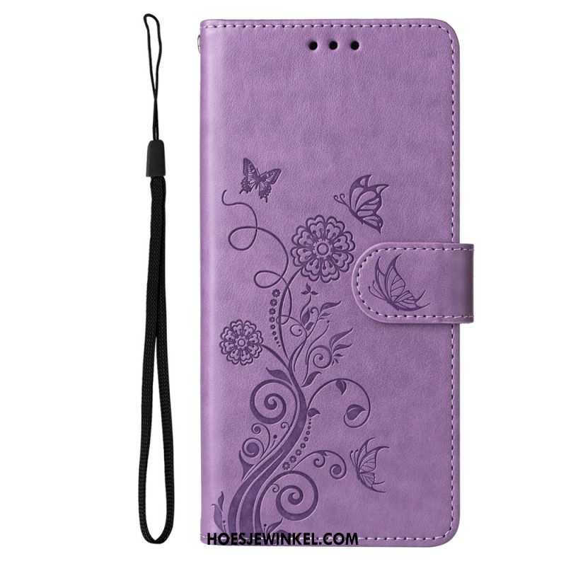 Leren Hoesje Samsung Galaxy S25 5g Edge Bloemenprint Bescherming Hoesje
