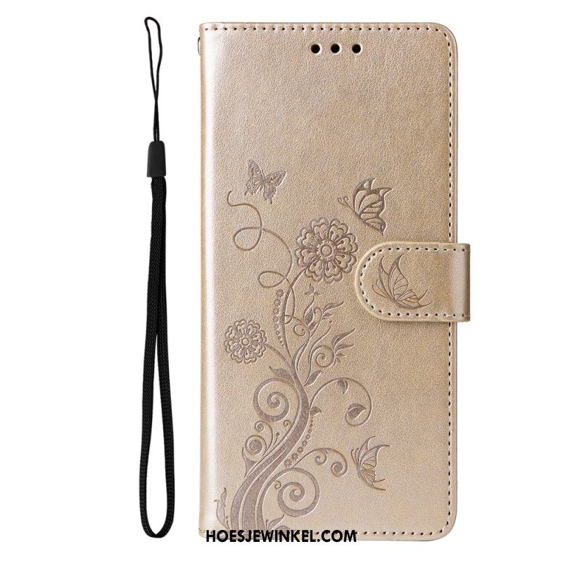 Leren Hoesje Samsung Galaxy S25 5g Edge Bloemenprint Bescherming Hoesje