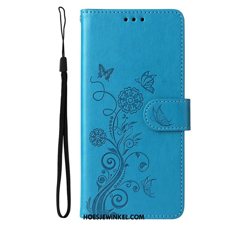 Leren Hoesje Samsung Galaxy S25 5g Edge Bloemenprint Bescherming Hoesje