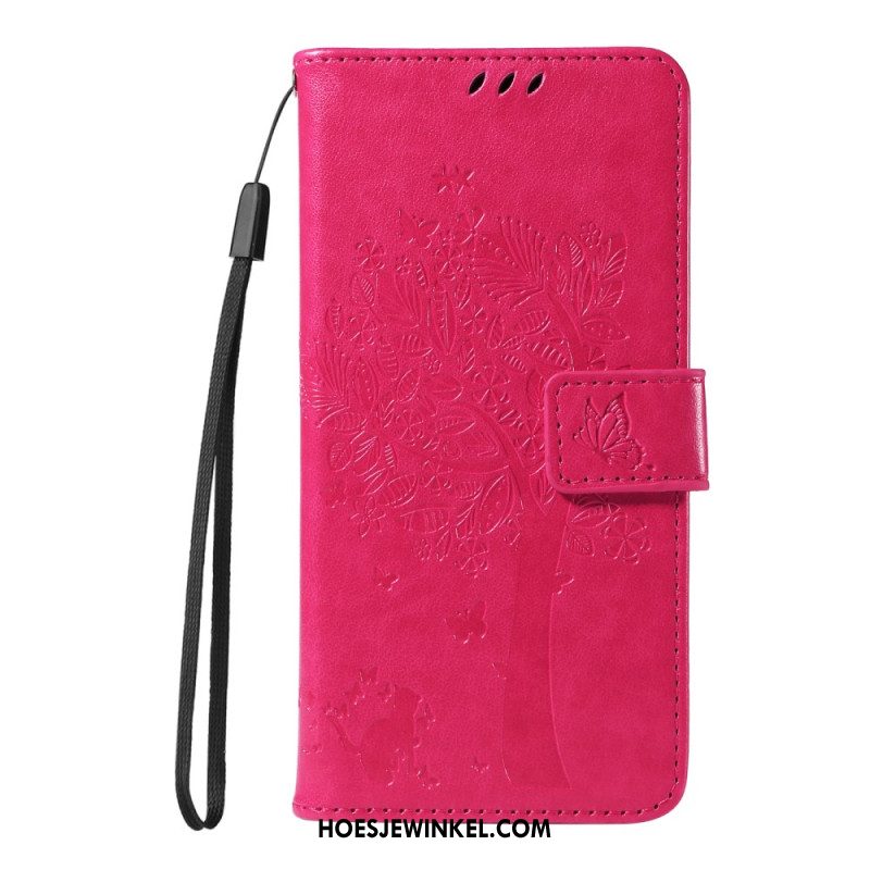 Leren Hoesje Samsung Galaxy S25 5g Edge Boom En Kat Bescherming Hoesje